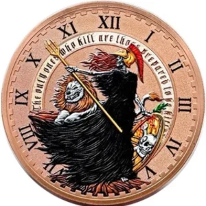 Una and the lion Obolus 100g Colorized Copper Medal