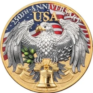 United We stand 250 Years of US Independence 2 Oz Silver Coin