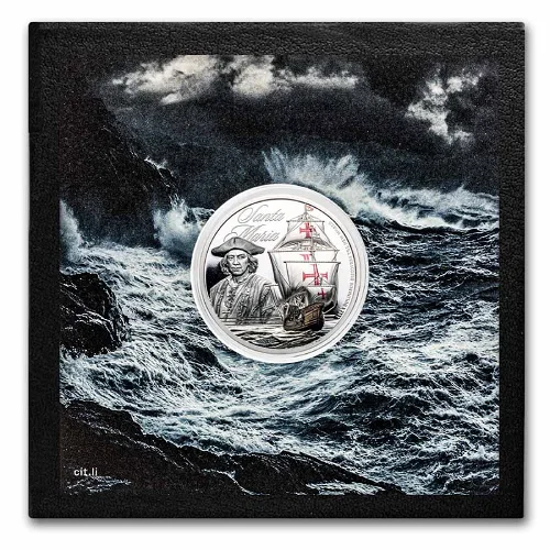 Legends of Seas Santa Maria 1 Oz Silver Proof Coin - Image 6