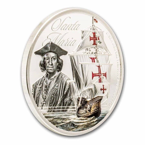 Legends of Seas Santa Maria 1 Oz Silver Proof Coin - Image 2
