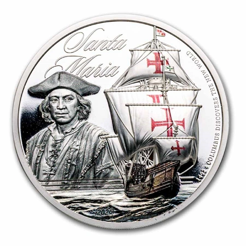 Legends of Seas Santa Maria 1 Oz Silver Proof Coin
