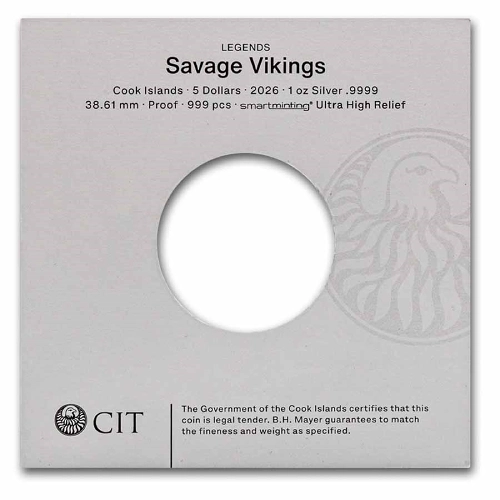 Legends Savage Vikings High Relief 1 Oz Silver Proof Coin - Image 6