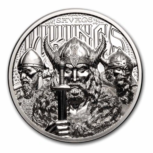 Legends Savage Vikings High Relief 1 Oz Silver Proof Coin