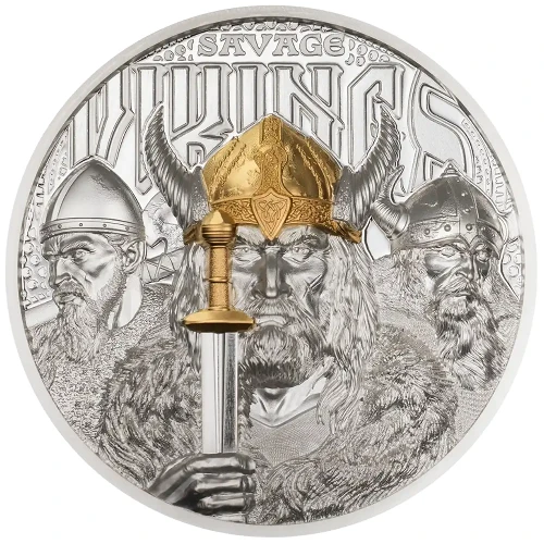 Legends Savage Vikings High Relief 3 Oz Silver Coin
