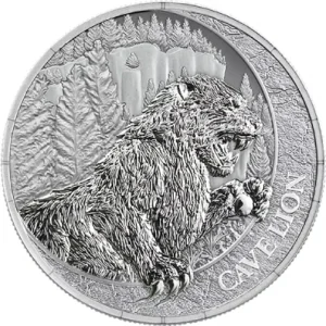 Megafauna Cave Lion 1 Oz Silver BU Coin