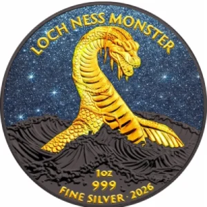 Loch Ness Monster Diamond Dust 1 Oz Silver Coin