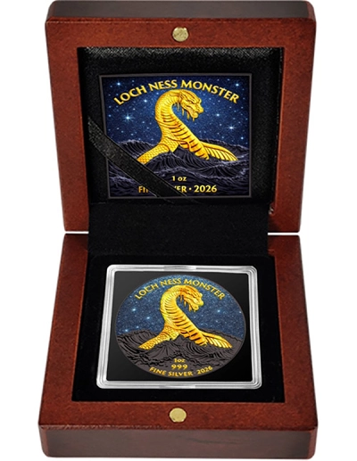 Loch Ness Monster Diamond Dust 1 Oz Silver Coin - Image 3