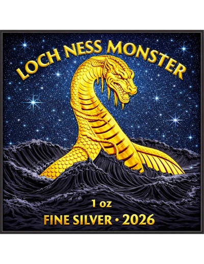 Loch Ness Monster Diamond Dust 1 Oz Silver Coin - Image 5