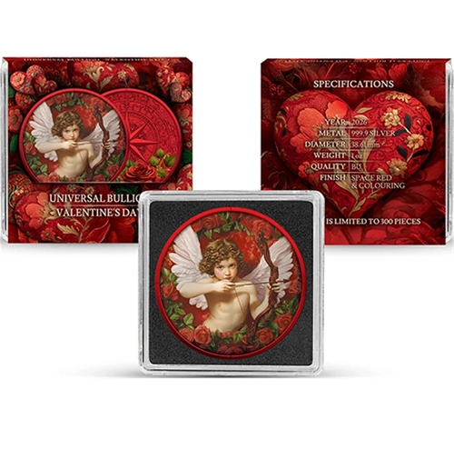 Universal Bullion Valentines Day 1 Oz Silver Coin - Image 3