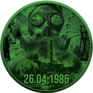40th Anniversary of Chernobyl 1 Oz Colorized Silver Coin