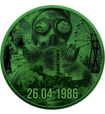 40th Anniversary of Chernobyl 1 Oz Colorized Silver Coin