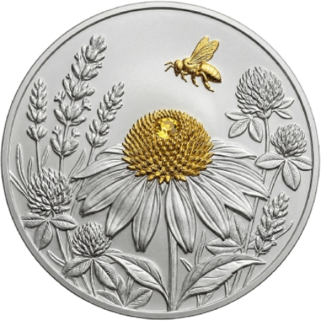 Bee Yourself 2026 Silver and Gold Plated Copper 1 Oz Medal - Image 3
