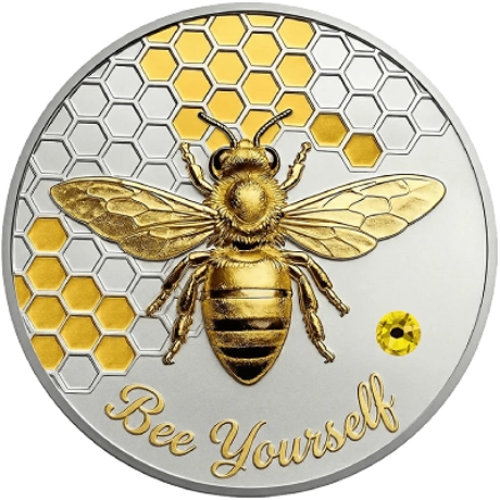 Bee Yourself 2026 Silver and Gold Plated Copper 1 Oz Medal - Image 2