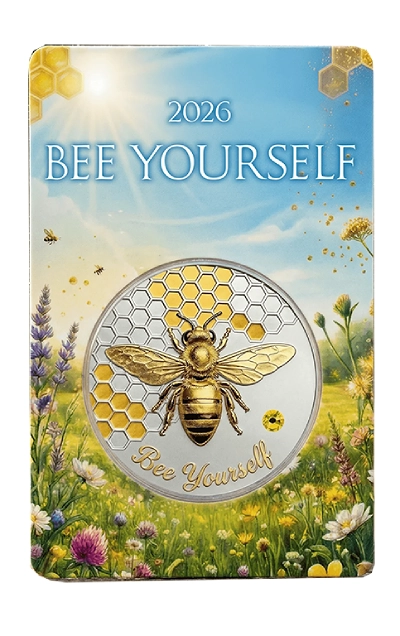 Bee Yourself 2026 Silver and Gold Plated Copper 1 Oz Medal - Image 5