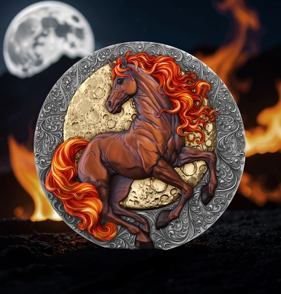 Fire Horse 2 Oz UHR Silver Coin - Image 3
