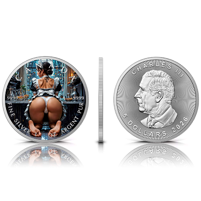 WAITING MAID 1 Oz Colorized Silver Coin - Image 2