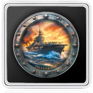 USS Enterprise 1 Oz Colorized Silver Coin