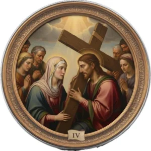 Station IV Jesus Meets his blessed mother 1 Oz Silver Coin