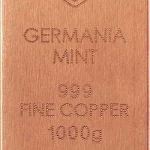 Germania Mint 1 KG Copper Raw Bar