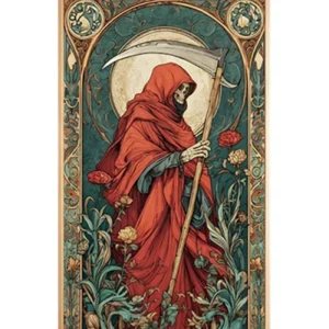 DEATH XIII Tarot Card 10 Oz Colorized Copper Bar