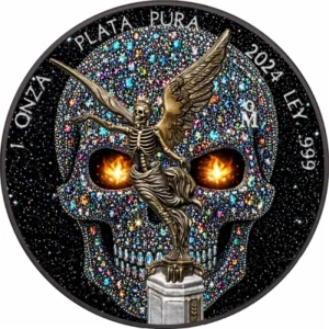 DIAMOND LIBERTAD SKULL 1 Oz Silver Coin Mexico 2024