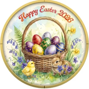 Easter Gilded 1 Oz Colorized Silver Coin