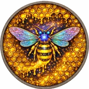 EXCLUSIVE BEE Glitter Wings Gilded 1 Oz Colorized Copper Coin