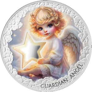 GUARDIAN ANGEL Little Angels 1/2 Oz Colorized Silver Coin