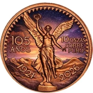 105 Year Anniversary Mexican 50 Pesos 10 Oz Copper Medal