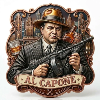 Al Capone Stars of Crime 3 Oz Copper Shaped