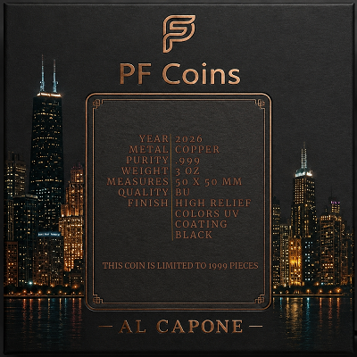 Al Capone Stars of Crime 3 Oz Copper Shaped - Image 3