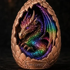 Dragon Egg Dome Shaped HR 2 oz Copper Medal