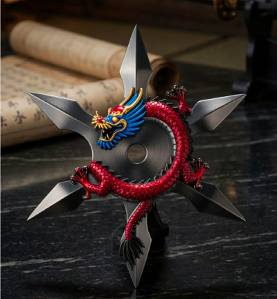 Imperial Red Ninja Star Dragon 2 oz Copper