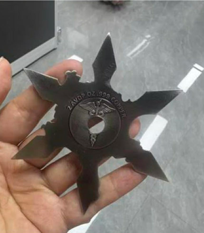 Imperial Red Ninja Star Dragon 2 oz Copper - Image 3