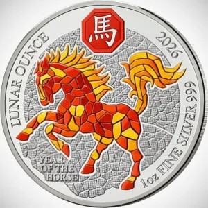 Rwanda Year of the Horse Coloured 1 Oz Silver Coin