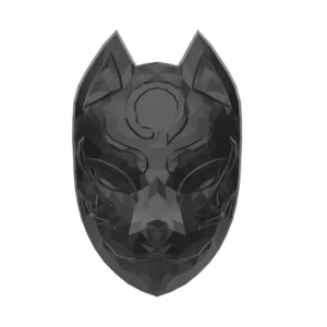 Mask Kitsune 2oz Silver Dark Antique Stacker