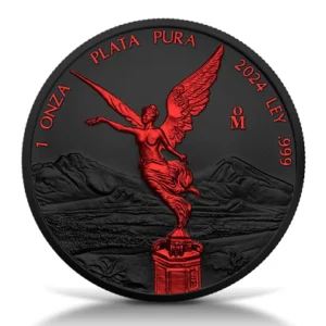 Black Platinum fire 1 Oz Colorized Silver Libertad