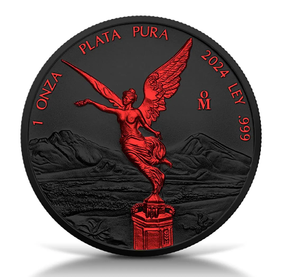 Black Platinum fire 1 Oz Colorized Silver Libertad