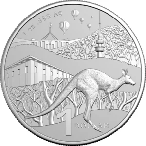 2025 Australia Bush Capital Kangaroo Frosted UNC 1 Oz in Slab