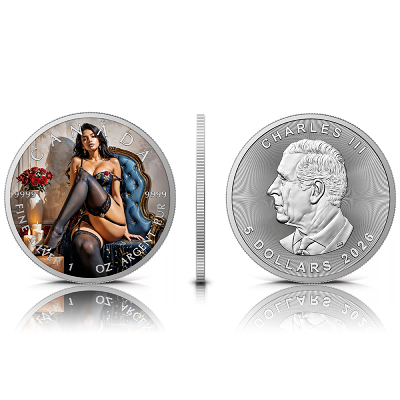 Dark Romance 1 Oz Colorized Silver Coin - Image 3