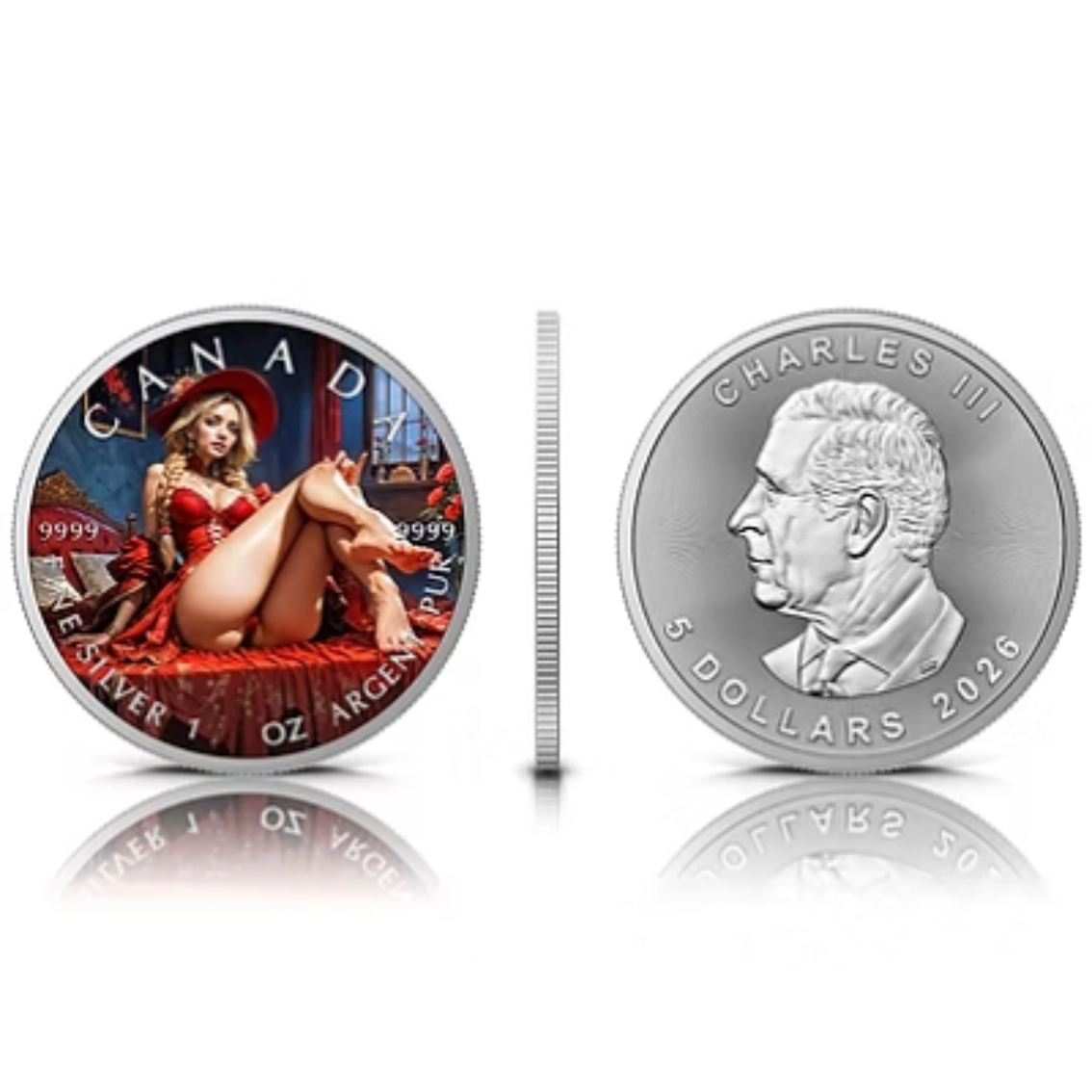 Crimson Red Colorized 1 Oz Silver Coin - Image 3