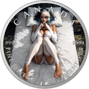 Blue and White Colorized 1 Oz Silver Coin