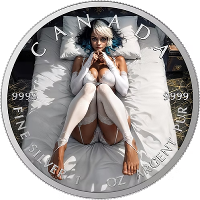 Blue and White Colorized 1 Oz Silver Coin