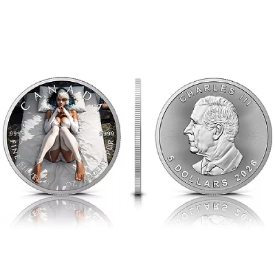 Blue and White Colorized 1 Oz Silver Coin - Image 3