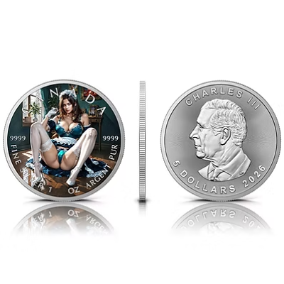 Maid Temptation 1 Oz Colorized Silver Coin - Image 3