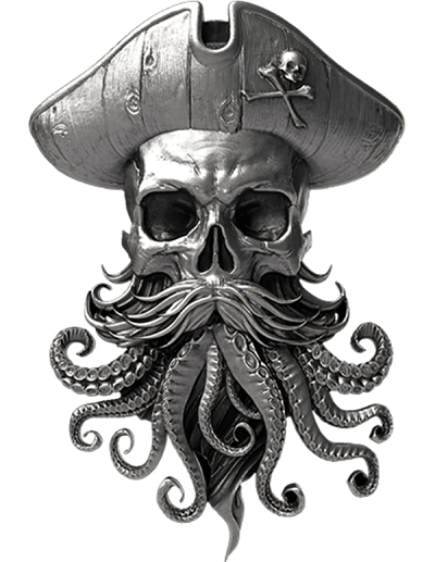 Legend of Davy Jones 2oz UHR Silver Hand Poured