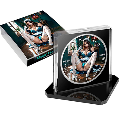 Maid Temptation 1 Oz Colorized Silver Coin - Image 4