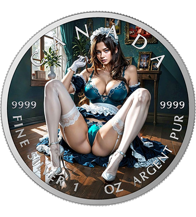 Maid Temptation 1 Oz Colorized Silver Coin