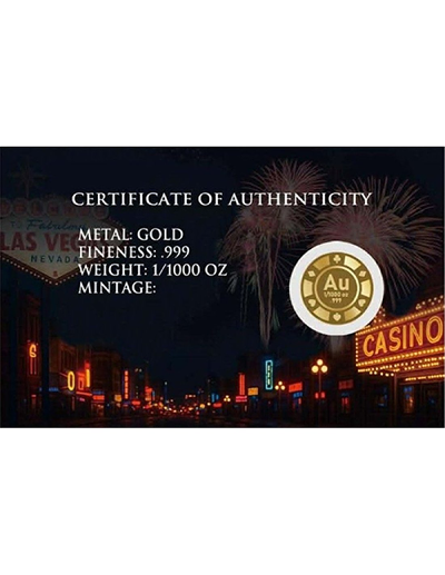 ROULETTE 1/1000 Oz Gold Round in Card - Image 4