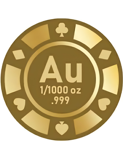 ROULETTE 1/1000 Oz Gold Round in Card - Image 2